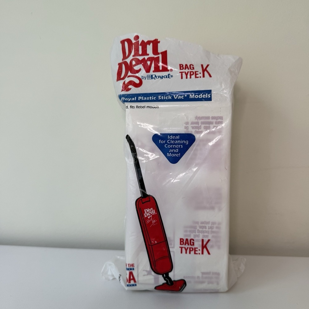 Dirt Devil Type K Vacuum Cleaner Replacement Bags For STICK‎ VAC 9/10 Included
